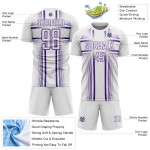 Maglia da calcio viola uniforme con linee sublimatiche bianche personalizzate