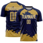 Frammento di maglia astratta Old Navy, uniforme da calcio personalizzata, oro e bianco, stampata a sublimazione