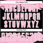 Maglia da calcio nera, frammento di luce astratta rosa-bianca, uniforme, sublimazione artistica personalizzata