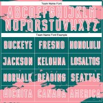 Maglia da calcio personalizzata con stampa a sublimazione di medie dimensioni, motivo astratto, rosa e bianco, frammento verde acqua