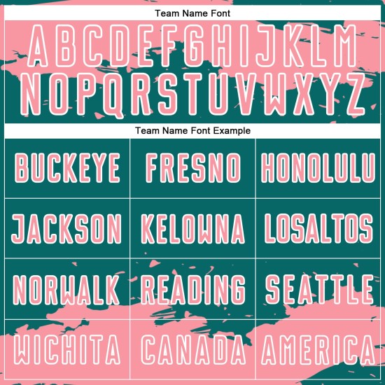 Maglia da calcio personalizzata con stampa a sublimazione di medie dimensioni, motivo astratto, rosa e bianco, frammento verde acqua