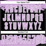 Maglia da calcio personalizzata con frammento di uniforme, stampata a sublimazione, nera, viola e bianca, astratta