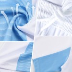 Maglia da calcio uniforme astratta leggera, stampata a sublimazione, frammento artistico blu-bianco personalizzato