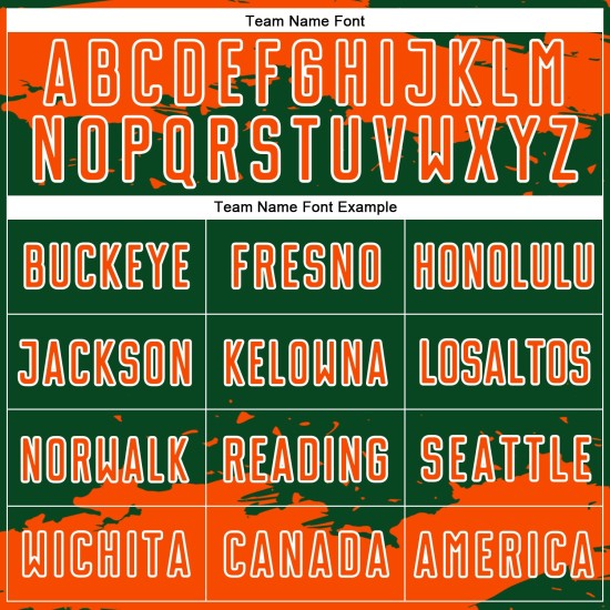 Maglia da calcio personalizzata verde arancione-bianca con frammento uniforme astratto di arte sublimatica