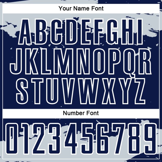 Maglia da calcio blu navy argento-bianca, frammento di uniforme astratta personalizzata, stampata a sublimazione artistica