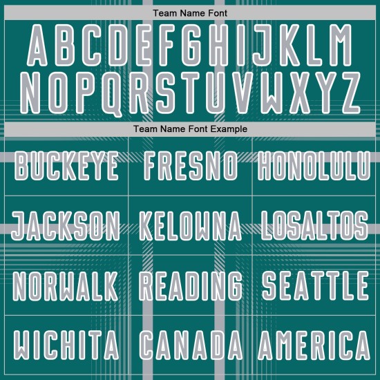 Maglia da calcio con linee uniformi, colore grigio-verde acqua e bianco, stampata a sublimazione personalizzata