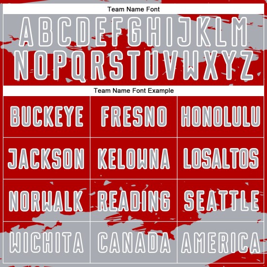 Maglia da calcio personalizzata con stampa a sublimazione, frammento d'arte astratta rossa uniforme grigio-bianca