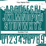 Maglia da calcio personalizzata bianca con sublimazione di frammenti astratti, colore verde acqua