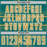 Maglia da calcio personalizzata Old Lines Sublimation Uniform Teal Oro-Bianco