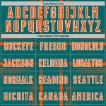 Maglia da calcio personalizzata arancione-bianca verde acqua con stampa a sublimazione