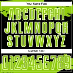 Maglia personalizzata con stampa sublimatica divisa da calcio Fragment, verde-bianco, arte astratta nera al neon