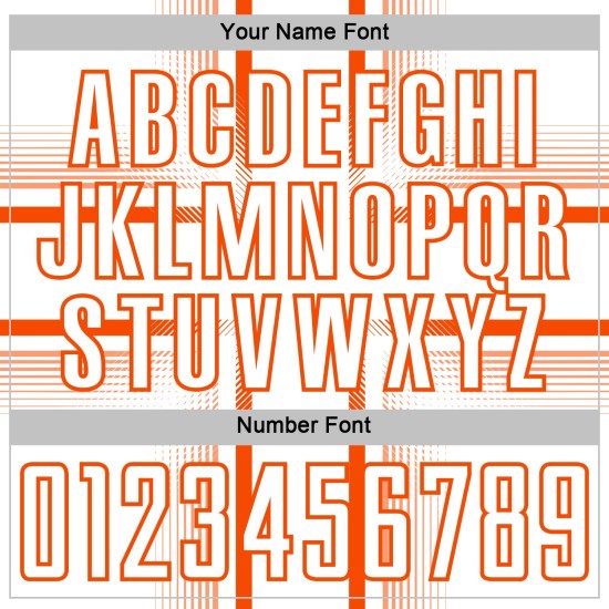 Maglia da calcio bianca personalizzata con linee arancioni stampata a sublimazione