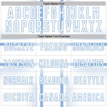 Maglia da calcio bianca con linee azzurre personalizzate con stampa a sublimazione