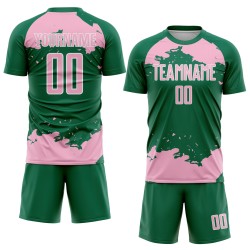 Frammento uniforme sublimazione maglia verde rosa-bianca arte astratta personalizzata calcio Kelly Light