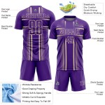 Maglia da calcio personalizzata con stampa sublimatica viola e crema