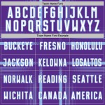 Maglia da calcio personalizzata con stampa sublimatica blu e viola, divisa da calcio bianca e chiara