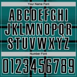 Maglia da calcio personalizzata con linee di sublimazione uniformi nero-bianco verde acqua