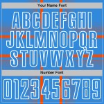 Maglia da calcio personalizzata con linee di sublimazione blu polvere arancione e bianco