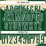 Maglia da calcio personalizzata con frammento astratto, uniforme, arte verde crema-bianco