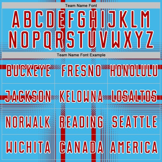 Maglia da calcio personalizzata con sublimazione, linee blu, uniforme rossa e bianca