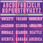 Maglia da calcio personalizzata con linee viola e stampa sublimatica rosa-bianca