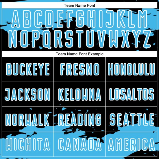 Maglia da calcio personalizzata blu-bianca con frammento di arte astratta, uniforme da calcio nera stampata a sublimazione