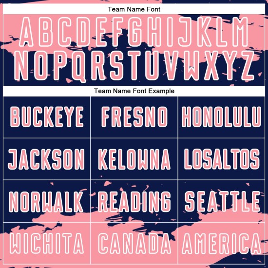 Maglia da calcio personalizzata con stampa a sublimazione, motivo astratto rosa-bianco blu navy, frammento d'arte di medie dimensioni