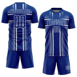 Maglia da calcio uniforme Royal Lines Sublimazione bianca personalizzata