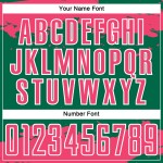 Maglia da calcio personalizzata, motivo Kelly, rosa-bianco verde, frammento astratto, sublimazione, neon