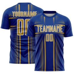 Maglia da calcio personalizzata con stampa sublimatica, linee uniformi reali, oro-bianco antico