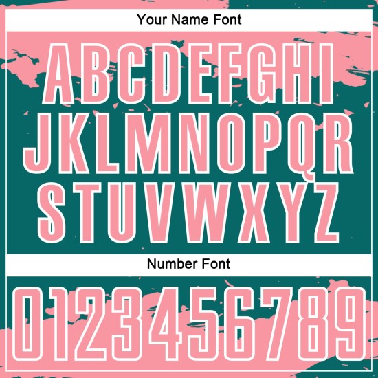 Maglia da calcio personalizzata con stampa a sublimazione di medie dimensioni, motivo astratto, rosa e bianco, frammento verde acqua