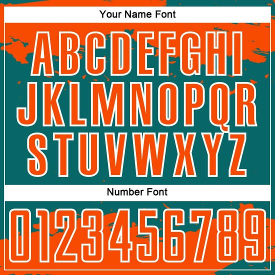 Maglia personalizzata astratta uniforme arancione-bianca sublimazione frammento d'arte verde acqua calcio