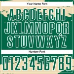 Maglia da calcio Kelly personalizzata con frammento d'arte astratta verde e crema, stampata a sublimazione