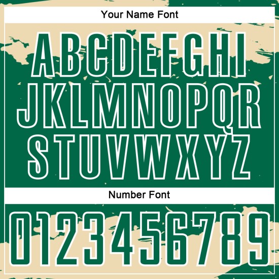 Maglia da calcio Kelly personalizzata con frammento d'arte astratta verde e crema, stampata a sublimazione