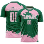 Frammento uniforme sublimazione maglia verde rosa-bianca arte astratta personalizzata calcio Kelly Light