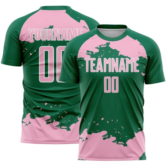 Frammento uniforme sublimazione maglia verde rosa-bianca arte astratta personalizzata calcio Kelly Light