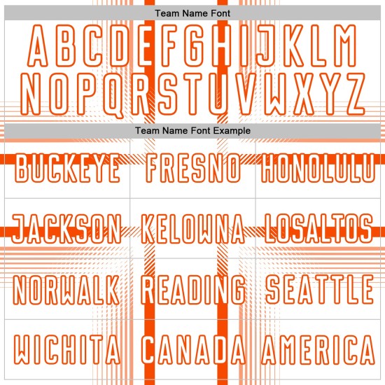 Maglia da calcio bianca personalizzata con linee arancioni stampata a sublimazione