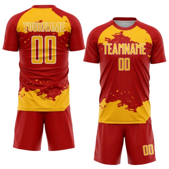 Frammento di sublimazione astratta di maglia da calcio rossa e bianca personalizzata