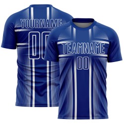 Maglia da calcio uniforme Royal Lines Sublimazione bianca personalizzata