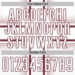 Maglia da calcio personalizzata con linee bordeaux e stampata a sublimazione bianca