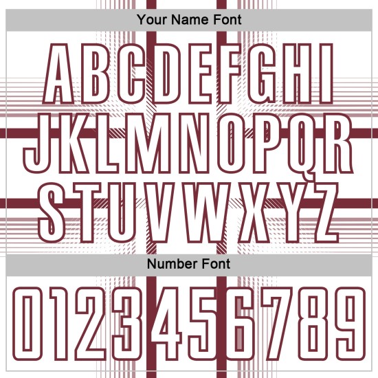 Maglia da calcio personalizzata con linee bordeaux e stampata a sublimazione bianca