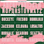 Frammento di uniforme da calcio con stampa a sublimazione astratta rosa-bianca su maglia verde personalizzata