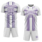 Maglia da calcio viola uniforme con linee sublimatiche bianche personalizzate