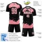 Maglia astratta rosa-bianca nera di medie dimensioni, frammento personalizzato, uniforme da calcio