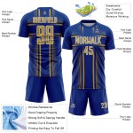 Maglia da calcio personalizzata con stampa sublimatica, linee uniformi reali, oro-bianco antico
