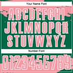 Maglia verde personalizzata Kelly, frammento artistico, stampa astratta rosa-bianca, sublimazione, calcio medio