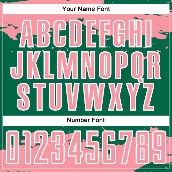 Maglia verde personalizzata Kelly, frammento artistico, stampa astratta rosa-bianca, sublimazione, calcio medio