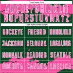 Maglia da calcio personalizzata con stampa a sublimazione astratta, verde, rosa e bianco, frammento uniforme