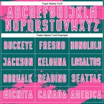 Maglia da calcio personalizzata con frammento astratto color verde acqua, uniforme rosa-bianca, stampata a sublimazione artistica