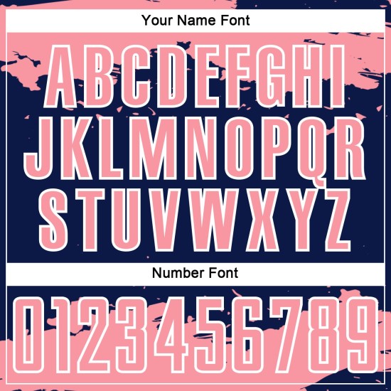 Maglia da calcio personalizzata con stampa a sublimazione, motivo astratto rosa-bianco blu navy, frammento d'arte di medie dimensioni